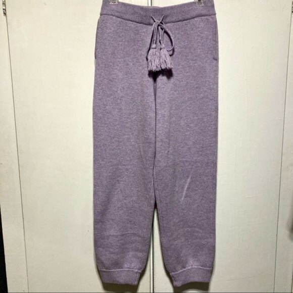 LoveShackFancy Tristan Pant in Purple, Wool Cashmere, Size Small - Picture 5 of 16